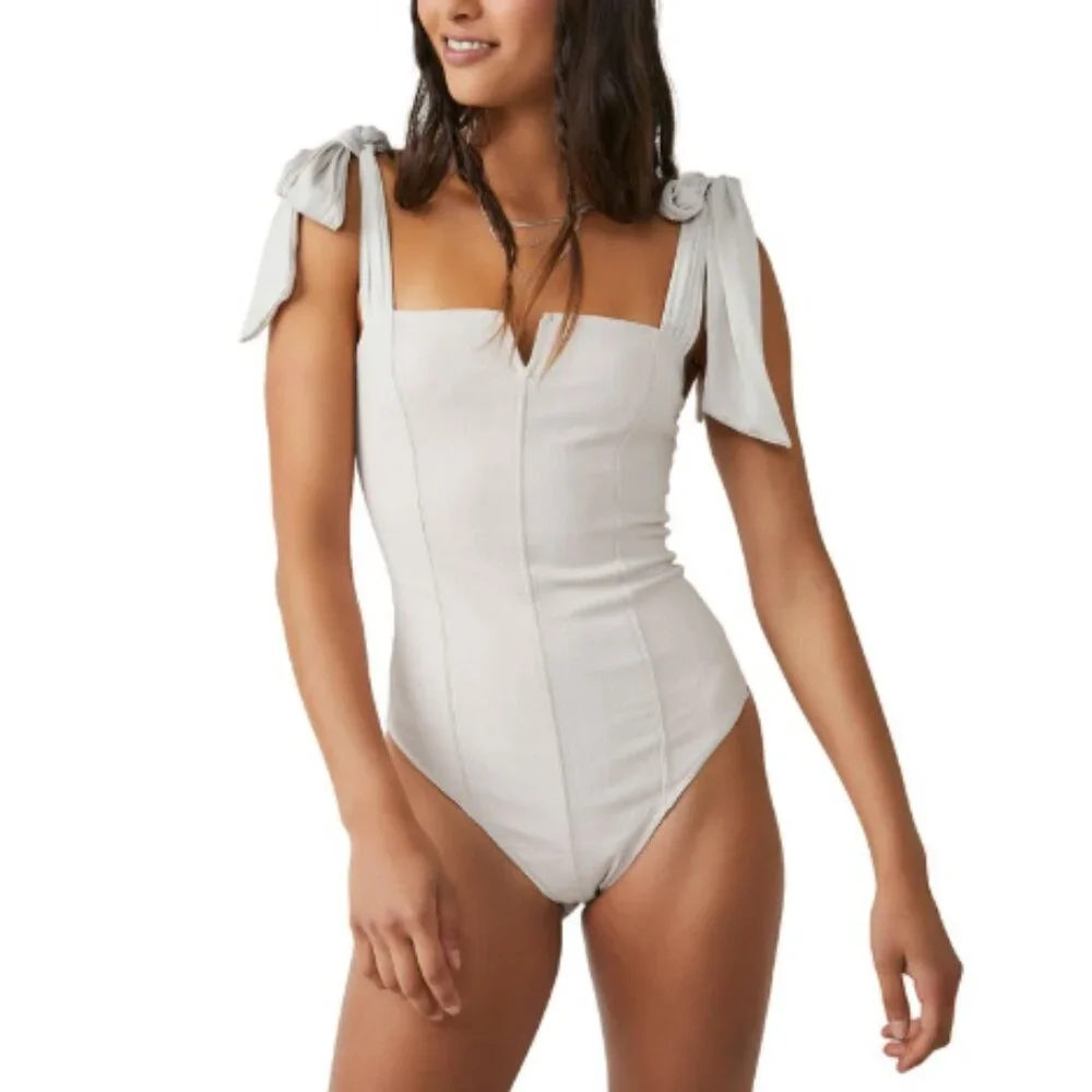 NEW Free People Lola Bodysuit  IN CREAM 267